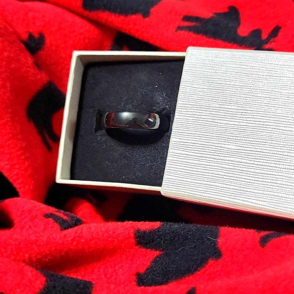 Mens 6mm Black Polished Ceramic Ring